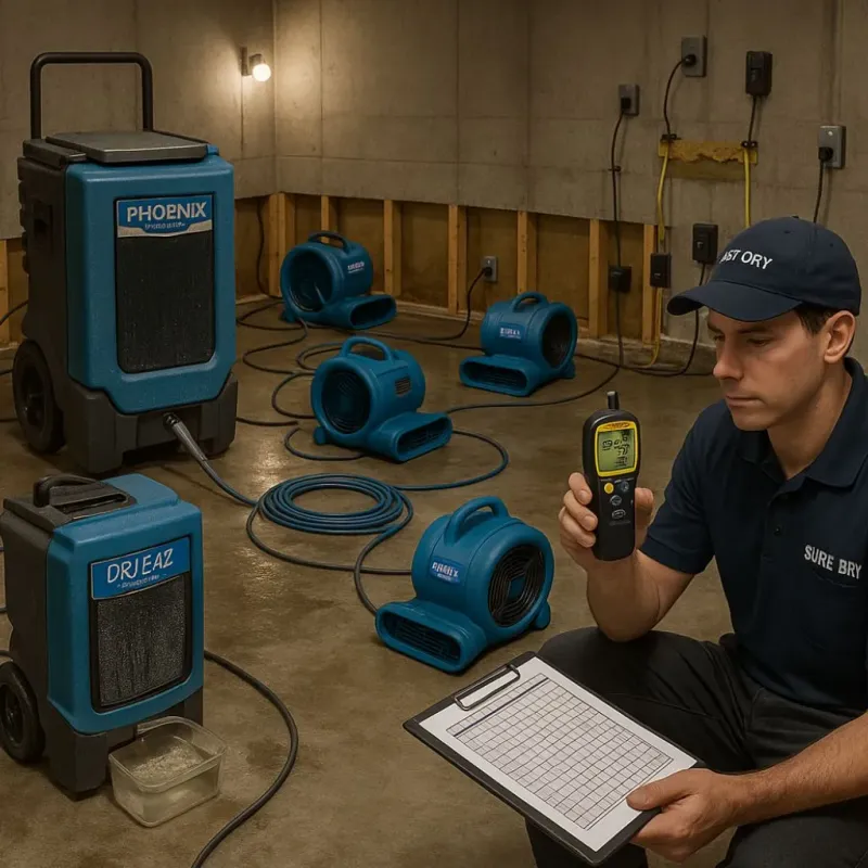 Structural Drying and Dehumidification process in Ogden Dunes, IN